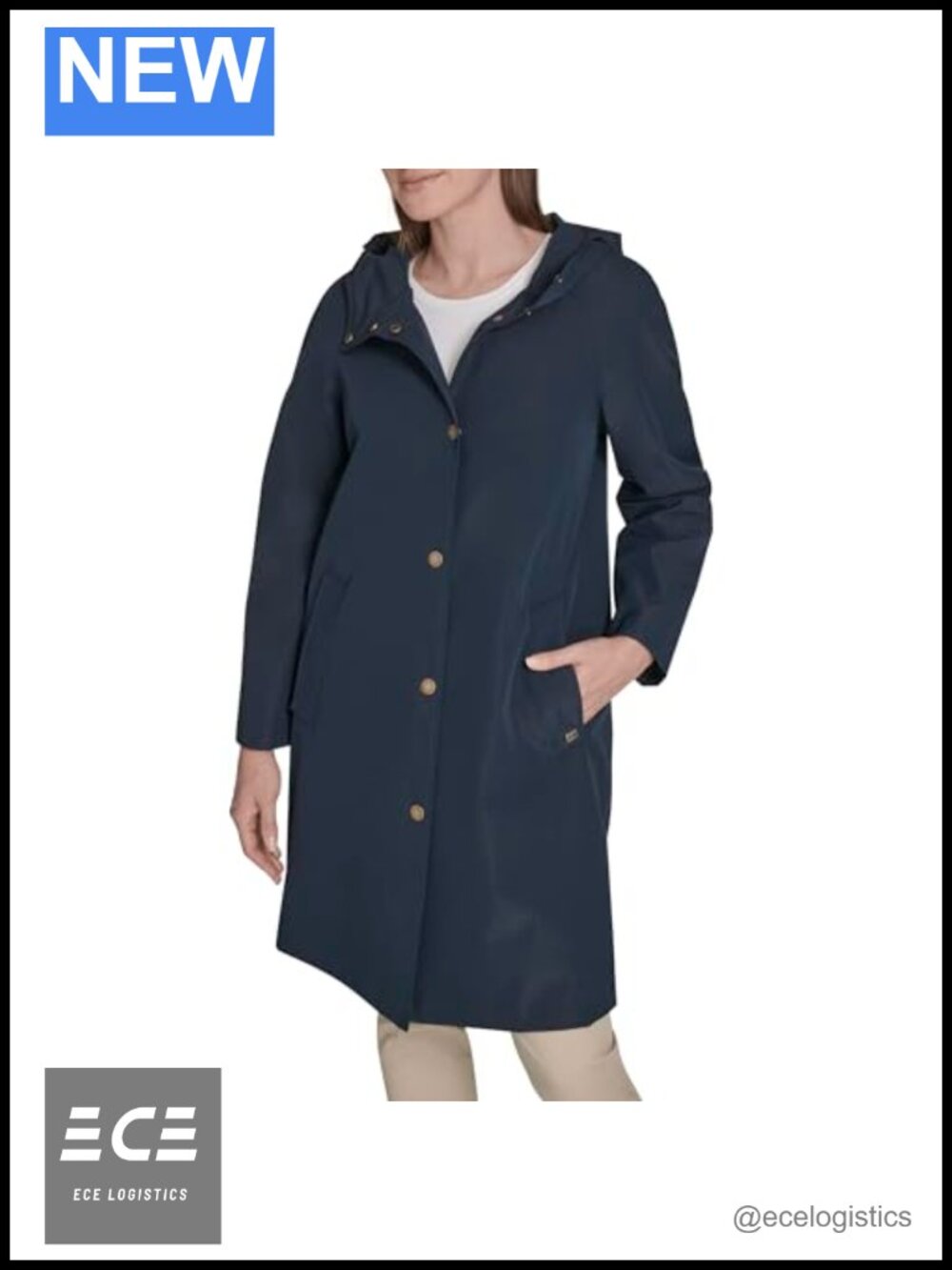 Tommy Hilfiger Snap Front Raincoat Women's Casual Jacket